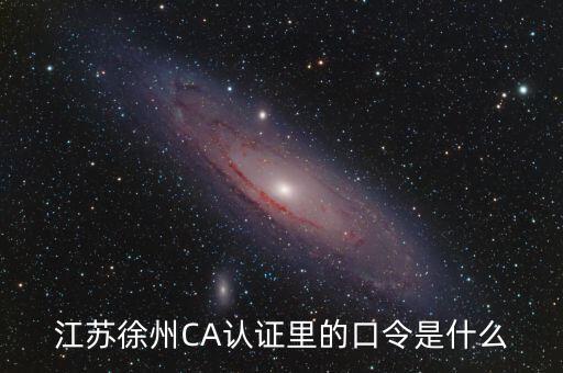 江蘇徐州CA認證里的口令是什么