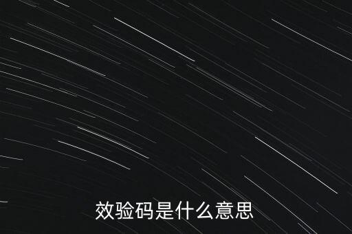 效驗(yàn)碼是什么意思