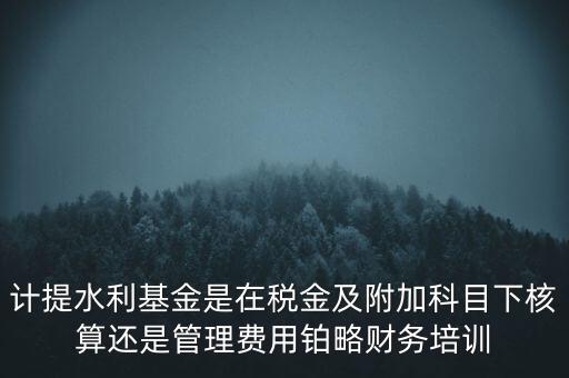 計(jì)提水利基金是在稅金及附加科目下核算還是管理費(fèi)用鉑略財(cái)務(wù)培訓(xùn)