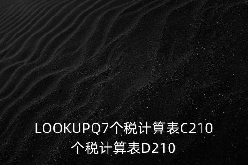 LOOKUPQ7個稅計算表C210個稅計算表D210