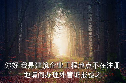 你好 我是建筑企業(yè)工程地點(diǎn)不在注冊(cè)地請(qǐng)問辦理外管證報(bào)驗(yàn)之