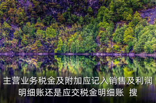 主營業(yè)務稅金及附加應記入銷售及利潤明細賬還是應交稅金明細賬  搜