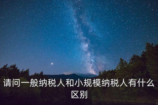 請(qǐng)問(wèn)一般納稅人和小規(guī)模納稅人有什么區(qū)別