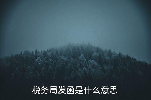 稅務局發(fā)函是什么意思