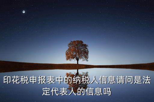 印花稅申報表中的納稅人信息請問是法定代表人的信息嗎