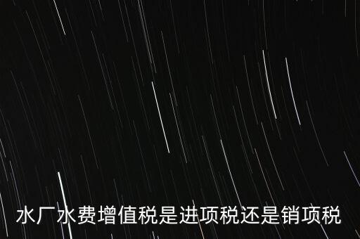 水廠水費增值稅是進項稅還是銷項稅