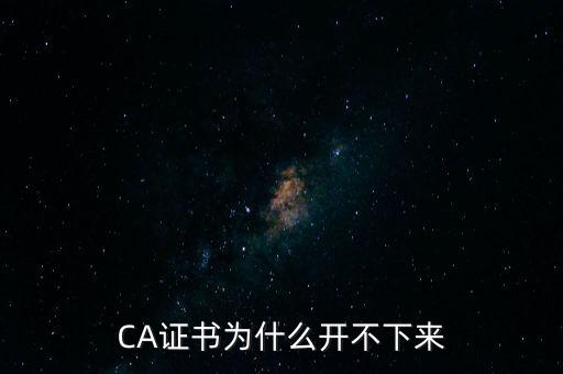 ca證書是什么無法加載，CA證書為什么開不下來