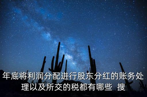 年底將利潤分配進行股東分紅的賬務處理以及所交的稅都有哪些  搜