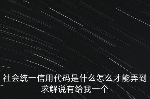 統(tǒng)一社會信用代碼指什么意思，深圳碼統(tǒng)一社會信用代碼是什么