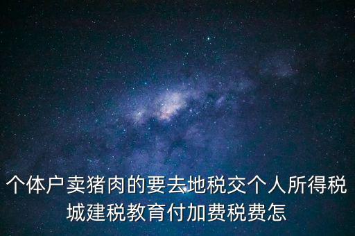 個(gè)體戶賣豬肉的要去地稅交個(gè)人所得稅城建稅教育付加費(fèi)稅費(fèi)怎