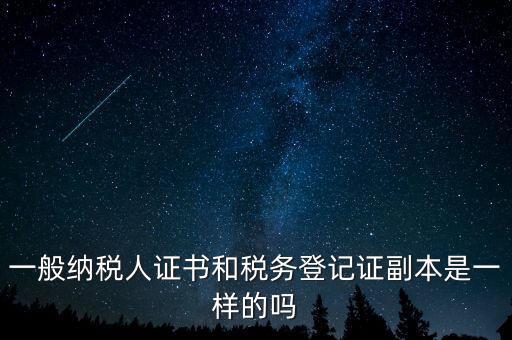 一般納稅人證書和稅務(wù)登記證副本是一樣的嗎