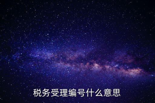 個人的稅收編號是什么意思，稅務受理編號什么意思