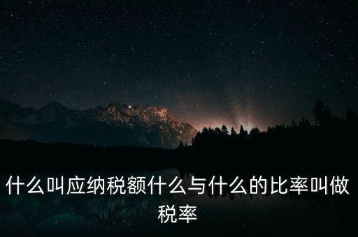 什么叫應(yīng)納稅額什么與什么的比率叫做稅率