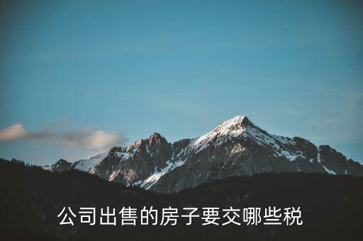 公司出售房產(chǎn)交什么稅費(fèi)，公司出售的房子要交哪些稅