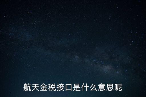 航天金稅接口是什么意思呢