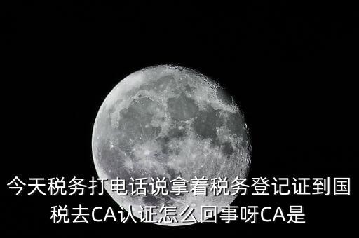 今天稅務(wù)打電話說拿著稅務(wù)登記證到國稅去CA認證怎么回事呀CA是