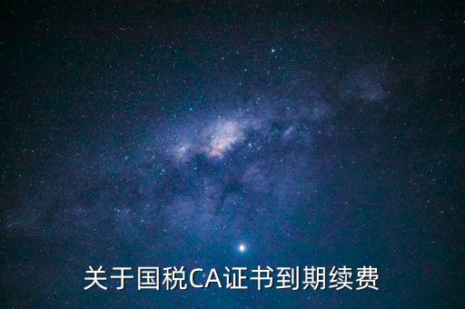 關于國稅CA證書到期續(xù)費