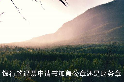 銀行的退票申請(qǐng)書加蓋公章還是財(cái)務(wù)章