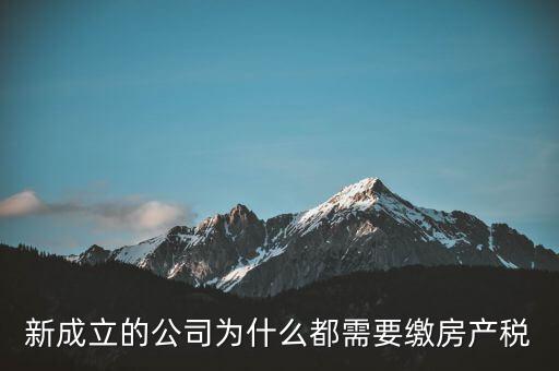 房產稅為什么要企業(yè)交，房地產開發(fā)項目時為什么要繳納企業(yè)所得稅