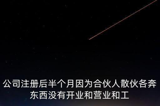 公司注冊(cè)后半個(gè)月因?yàn)楹匣锶松⒒锔鞅紪|西沒有開業(yè)和營(yíng)業(yè)和工