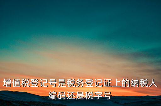 增值稅登記號是稅務登記證上的納稅人編碼還是稅字號