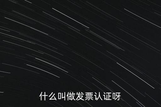 什么叫做發(fā)票認(rèn)證呀