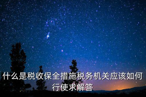 什么是稅收保全措施稅務(wù)機關(guān)應(yīng)該如何行使求解答