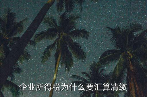 稅務(wù)局為什么要求匯算清繳，企業(yè)所得稅為什么要匯算凊繳