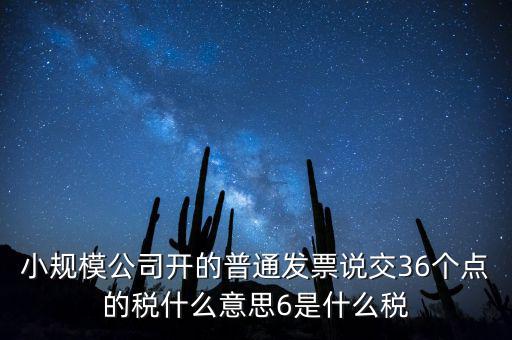 小規(guī)模公司開的普通發(fā)票說交36個點(diǎn)的稅什么意思6是什么稅