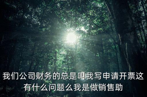 我們公司財(cái)務(wù)的總是叫我寫申請開票這有什么問題么我是做銷售助