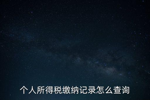 如何查詢個人所得稅繳納情況，個人所得稅繳納記錄怎么查詢