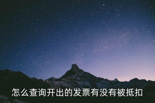 怎么查詢開出的發(fā)票有沒有被抵扣