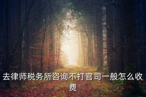 去律師稅務(wù)所咨詢(xún)不打官司一般怎么收費(fèi)