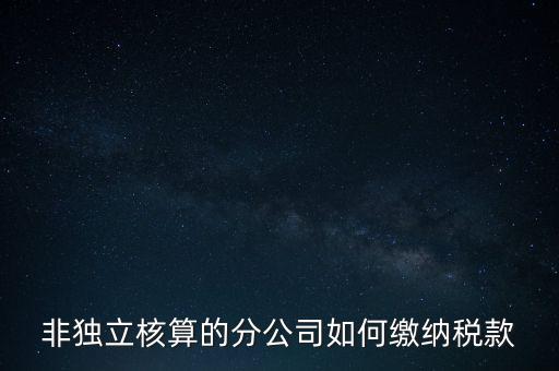 非獨(dú)立核算的分公司如何繳納稅款