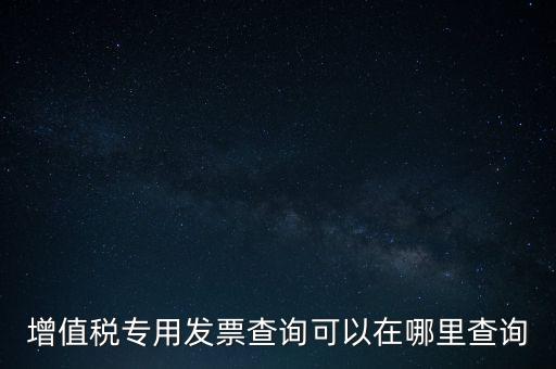 增值稅專用發(fā)票查詢可以在哪里查詢