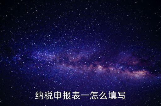 納稅申報(bào)表一怎么填寫