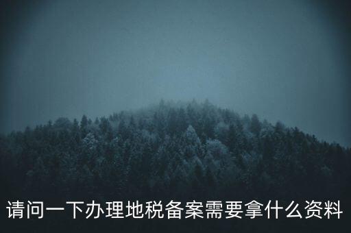 請(qǐng)問一下辦理地稅備案需要拿什么資料