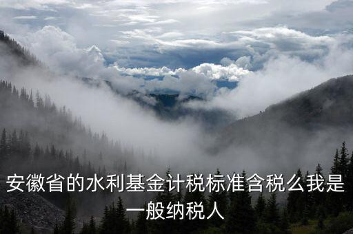 安徽省的水利基金如何報(bào)稅，安徽省的水利基金計(jì)稅標(biāo)準(zhǔn)含稅么我是一般納稅人