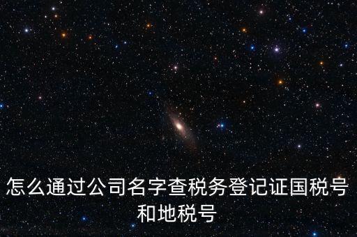 怎么通過公司名字查稅務(wù)登記證國稅號和地稅號