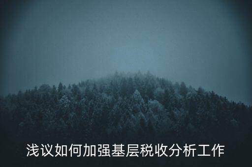 如何搞好稅收科研，淺議如何加強(qiáng)基層稅收分析工作