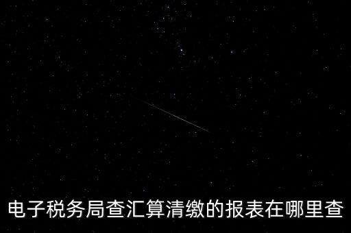 電子稅務局查匯算清繳的報表在哪里查