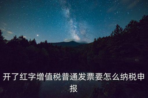 開了紅字增值稅普通發(fā)票要怎么納稅申報(bào)