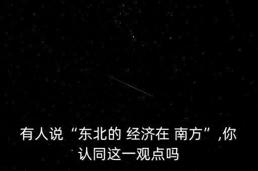 有人說“東北的 經(jīng)濟(jì)在 南方”,你認(rèn)同這一觀點嗎