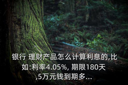 銀行理財產品期限怎么算,理財產品收益率預期年化收益%