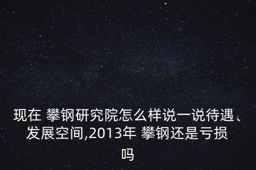 現在 攀鋼研究院怎么樣說一說待遇、發(fā)展空間,2013年 攀鋼還是虧損嗎