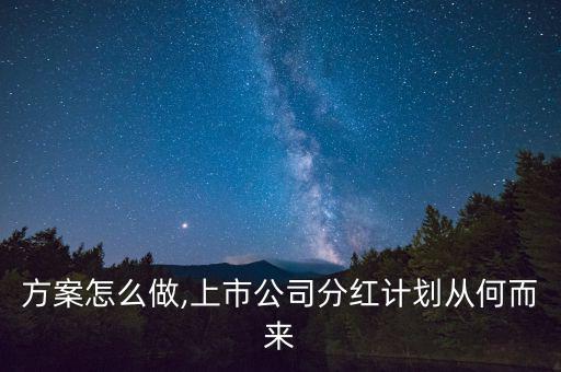 分紅方案怎么做,上市公司分紅計(jì)劃從何而來(lái)?