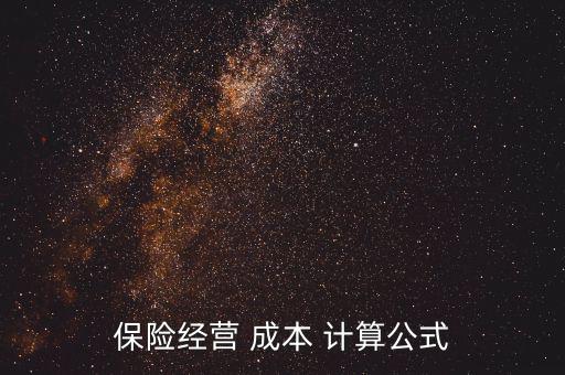 保險經(jīng)營 成本 計算公式