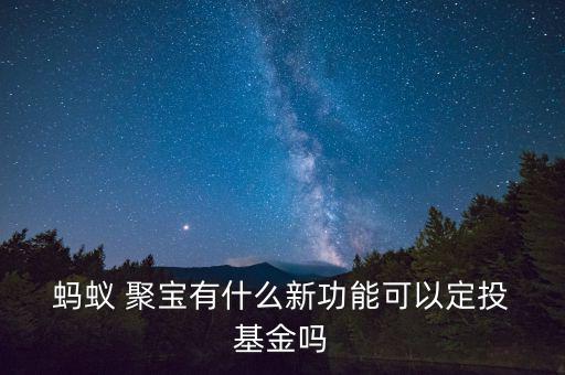  螞蟻 聚寶有什么新功能可以定投 基金嗎