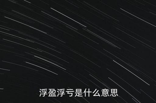  浮盈浮虧是什么意思