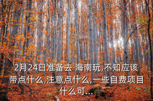 2月24日準(zhǔn)備去 海南玩,不知應(yīng)該帶點(diǎn)什么,注意點(diǎn)什么,一些自費(fèi)項(xiàng)目什么可...